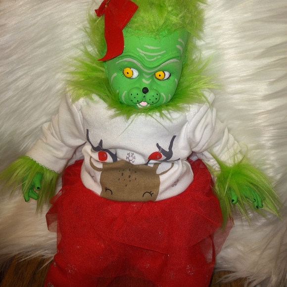 Handmade custom reborn Grinch doll - Picture 9 of 11